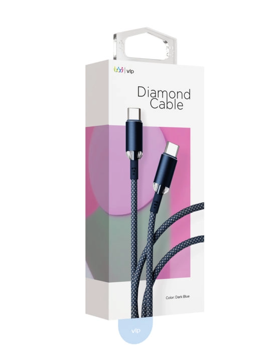 Кабель VLP Diamond Cable USB-C/USB-C, 1.2м, темно-синий Кабель VLP Diamond Cable USB-C/USB-C, 1.2м, темно-синий