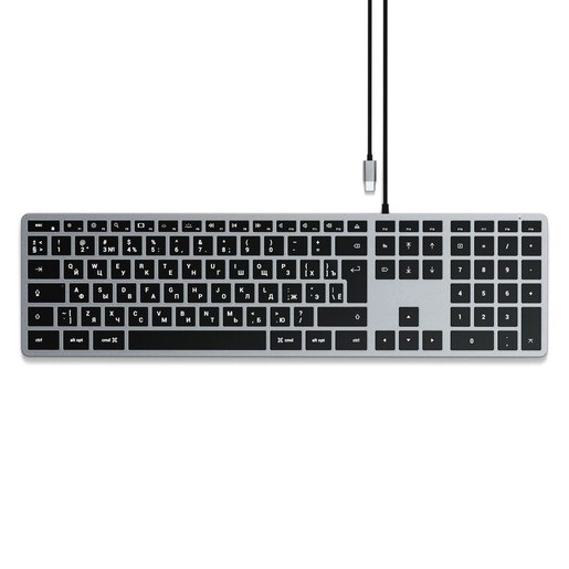 Фото Клавиатура Satechi Slim W3 USB-C Wired Keyboard-RU, серый космос Фото Клавиатура Satechi Slim W3 USB-C Wired Keyboard-RU, серый космос