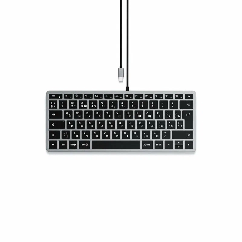 Фото Клавиатура Satechi Slim W1 USB-C Wired Keyboard-RU, серый космос Фото Клавиатура Satechi Slim W1 USB-C Wired Keyboard-RU, серый космос
