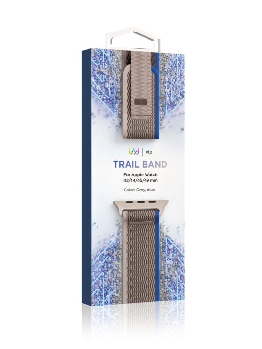 Ремешок нейлоновый VLP Trail Band для Apple Watch 42/44/45/49mm, синий-серый