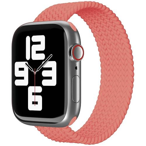 Фото Ремешок нейлоновый плетёный VLP для Apple Watch 42/44/45, S/M, коралловый Фото Ремешок нейлоновый плетёный VLP для Apple Watch 42/44/45, S/M, коралловый