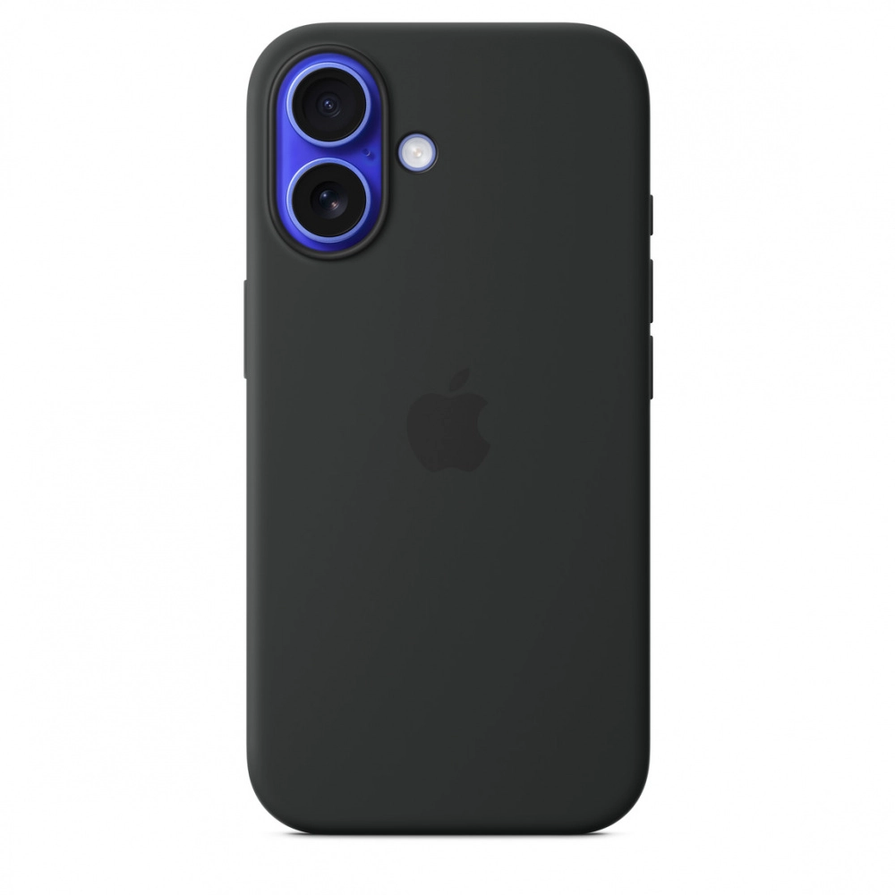 На фото изображено Чехол Apple для iPhone 16 Silicone with MagSafe, черный