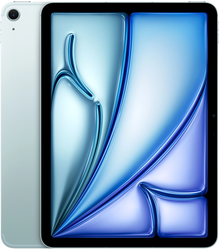 На фото изображено Apple iPad Air M3 (2025) 11” дюймов Wi-Fi + Cellular 1 ТБ, Голубой