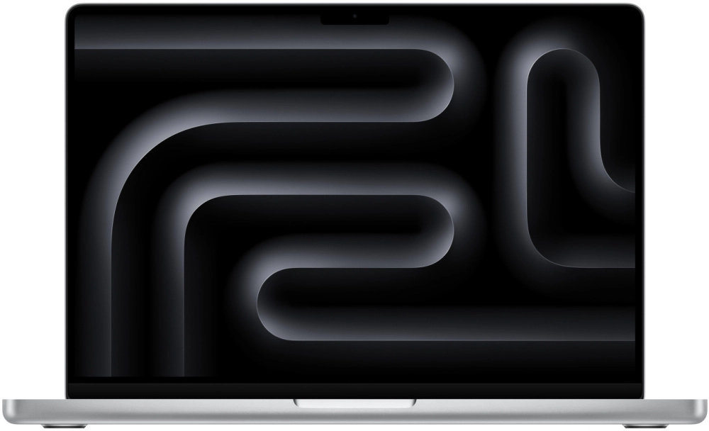 На фото изображено Apple MacBook Pro 14" (M4, 10C / 10C, 2024) 16 ГБ, 1 ТБ SSD, серебристый