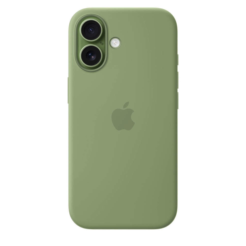 Фото Чехол защитный Apple Silicone Case with MagSafe для iPhone 17, зелёный На фото изображено Чехол защитный Apple Silicone Case with MagSafe для iPhone 17, зелёный