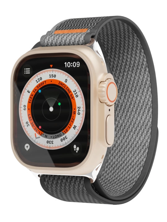 Фото Ремешок нейлоновый VLP Trail Band для Apple Watch 42/44/45/49mm, черный-серый