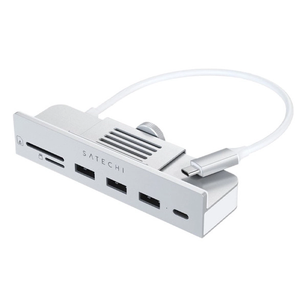 Фото USB-C-концентратор Satechi Aluminum USB-C Clamp Hub для 24" iMac, серебристый Фото USB-C-концентратор Satechi Aluminum USB-C Clamp Hub для 24" iMac, серебристый