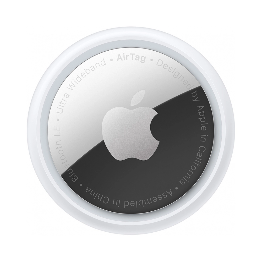 На фото изображено Поисковый трекер Apple AirTag белый