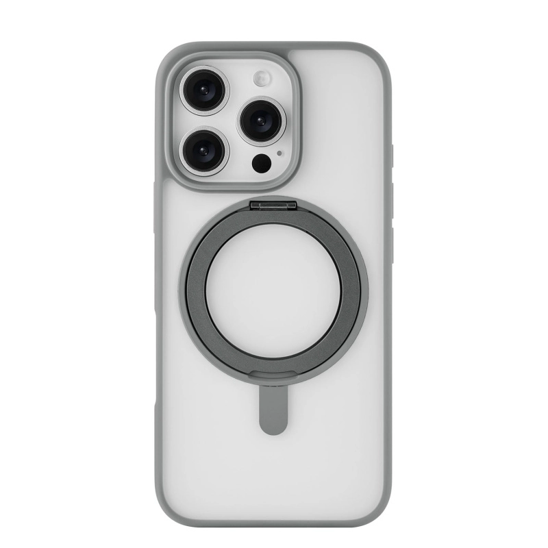 Фото Чехол защитный uBear Clip 360 Mag Case для iPhone 16 Pro, с магнитной подставкой, серый Фото Чехол защитный uBear Clip 360 Mag Case для iPhone 16 Pro, с магнитной подставкой, серый