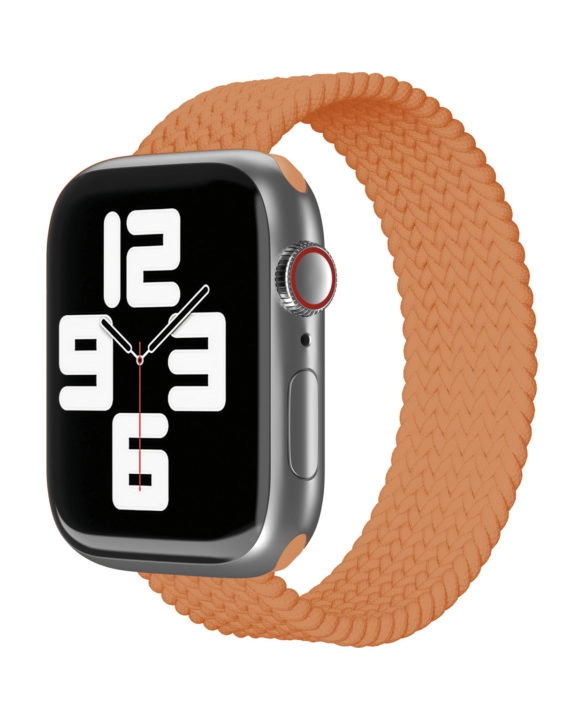 Фото Ремешок нейлоновый плетёный VLP для Apple Watch 42/44/45, S/M, оранжевый