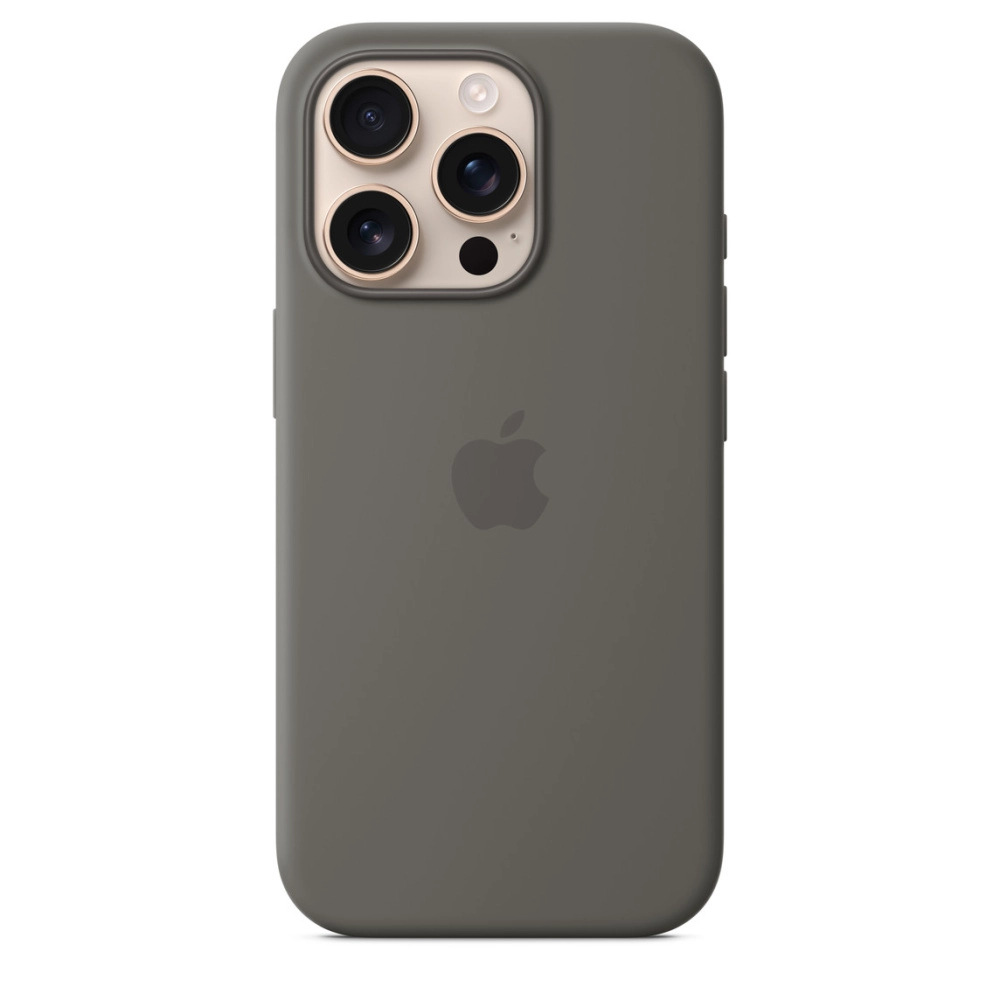Фото Чехол Apple для iPhone 16 Pro Silicone with MagSafe, серый На фото изображено Чехол Apple для iPhone 16 Pro Silicone with MagSafe, серый
