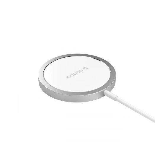 Фото Беспроводное зарядное устройство MagSafe Charger Qi 15Вт, белый, серебристый Фото Беспроводное зарядное устройство MagSafe Charger Qi 15Вт, белый, серебристый