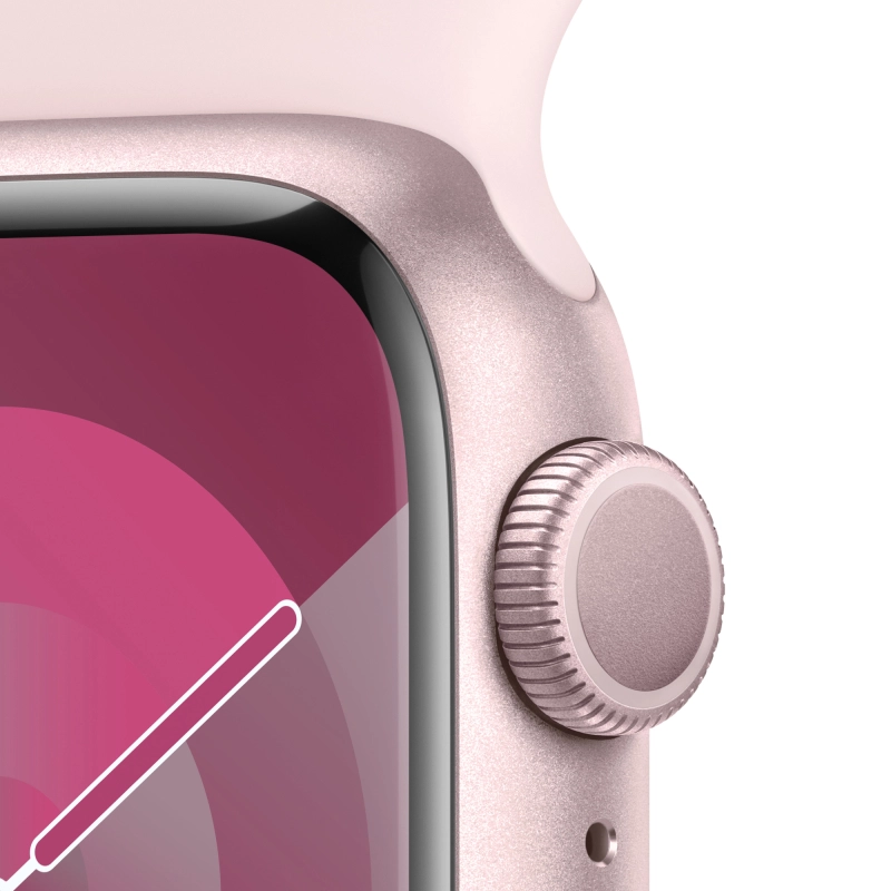 Apple Watch Series 9, 41 мм, корпус из алюминия цвета «Розовый», спортивный ремешок, размер S/M