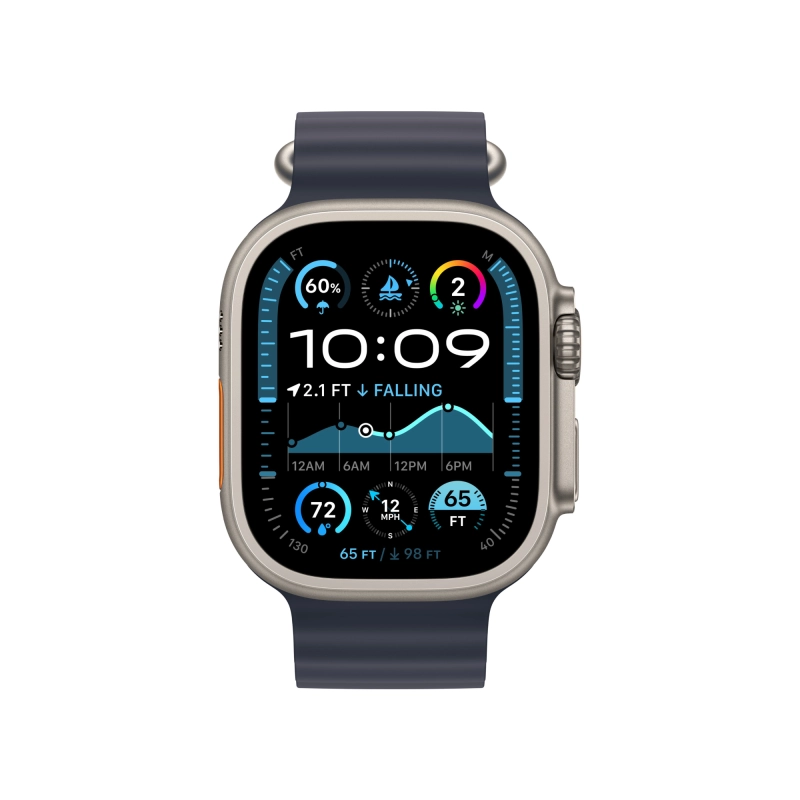 Apple Watch Ultra 2 GPS + Cellular, 49 мм, корпус из бежевого титана, ремешок Ocean тёмно-синего цвета Apple Watch Ultra 2 GPS + Cellular, 49 мм, корпус из бежевого титана, ремешок Ocean тёмно-синего цвета