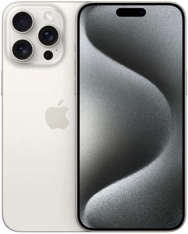 Фото Apple iPhone 15 Pro Max, 1 ТБ, «Титановый белый» На фото изображено Apple iPhone 15 Pro Max, 1 ТБ, «Титановый белый»