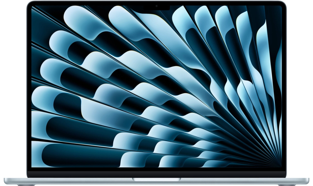 На фото изображено Apple MacBook Air 15" (M4, 10C / 10C, 2025) 16 ГБ, 512 ГБ SSD, Небесно-голубой