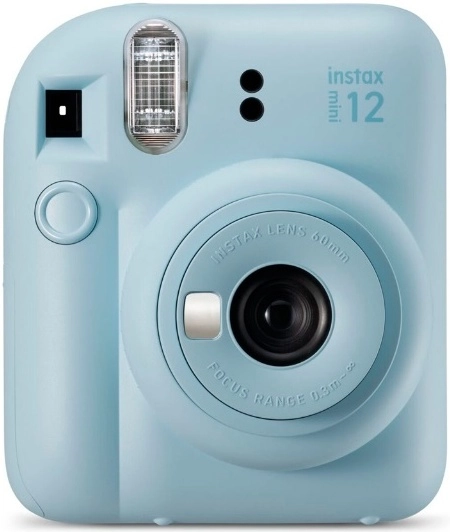 На фото изображено Фотоаппарат моментальной печати Fujifilm Instax Mini 12, синий