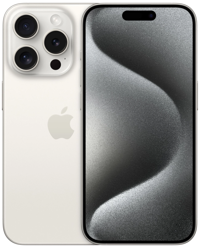На фото изображено Apple iPhone 15 Pro, 512 ГБ, Титановый белый