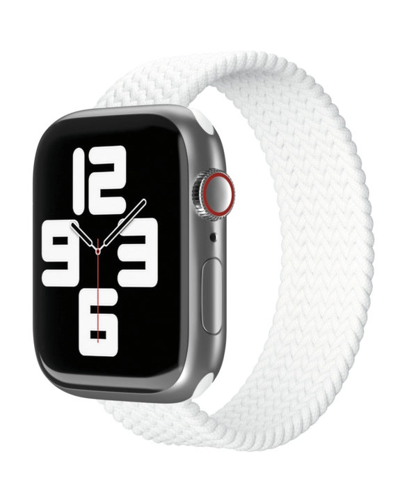 Фото Ремешок нейлоновый плетёный VLP для Apple Watch 38/40/41, L/XL, белый