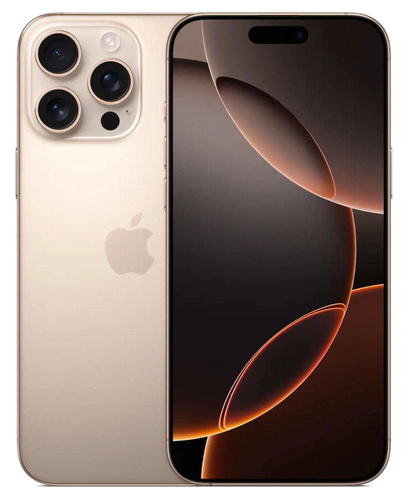 Фото Apple iPhone 16 Pro Max, 256 ГБ, Титановый песчаный На фото изображено Apple iPhone 16 Pro Max, 256 ГБ, Титановый песчаный