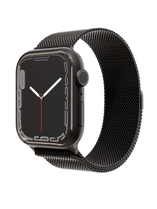 Фото Ремешок из нержавеющей стали сетчатый VLP для Apple Watch 42/44/45, чёрный Фото Ремешок из нержавеющей стали сетчатый VLP для Apple Watch 42/44/45, чёрный