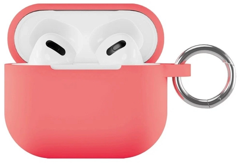 Фото Чехол силиконовый VLP Soft Touch, с кольцом, для AirPods 3, коралловый
