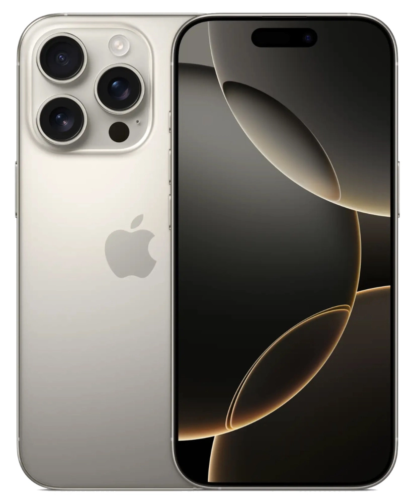 На фото изображено Apple iPhone 16 Pro, 1 ТБ, Титановый бежевый