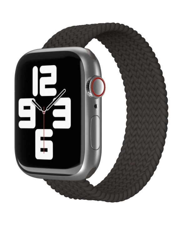 Фото Ремешок нейлоновый плетёный VLP для Apple Watch 38/40/41, L/XL, чёрный