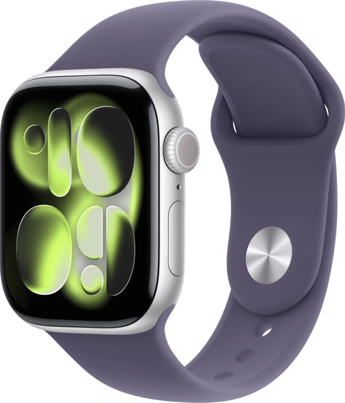 Фото Apple Watch Series 11, 42 мм, корпус из алюминия цвета «Серебристый», спортивный ремешок, размер S/M