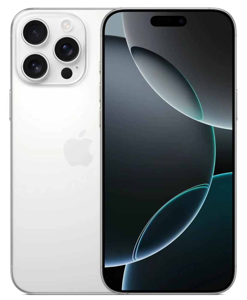 На фото изображено Apple iPhone 16 Pro Max, 512 ГБ, Титановый белый