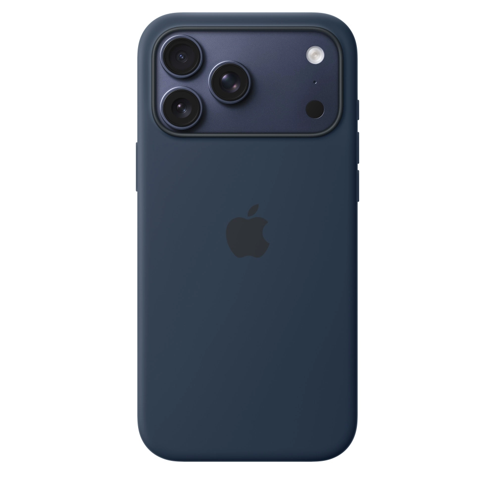 Фото Чехол защитный Apple Silicone Case with MagSafe для iPhone 17 Pro Max, синий На фото изображено Чехол защитный Apple Silicone Case with MagSafe для iPhone 17 Pro Max, синий