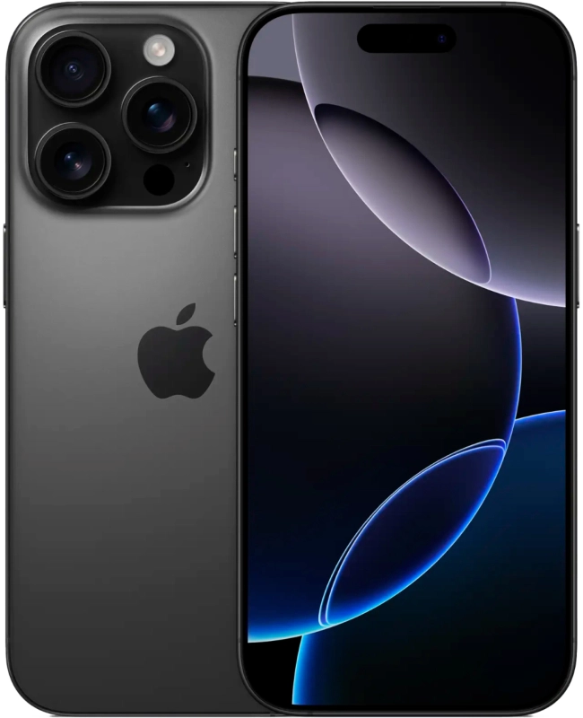 На фото изображено Apple iPhone 16 Pro, 1 ТБ, Титановый чёрный