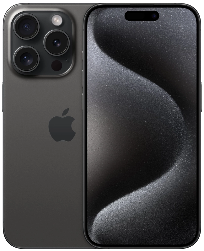 На фото изображено Apple iPhone 15 Pro, 512 ГБ, Титановый чёрный