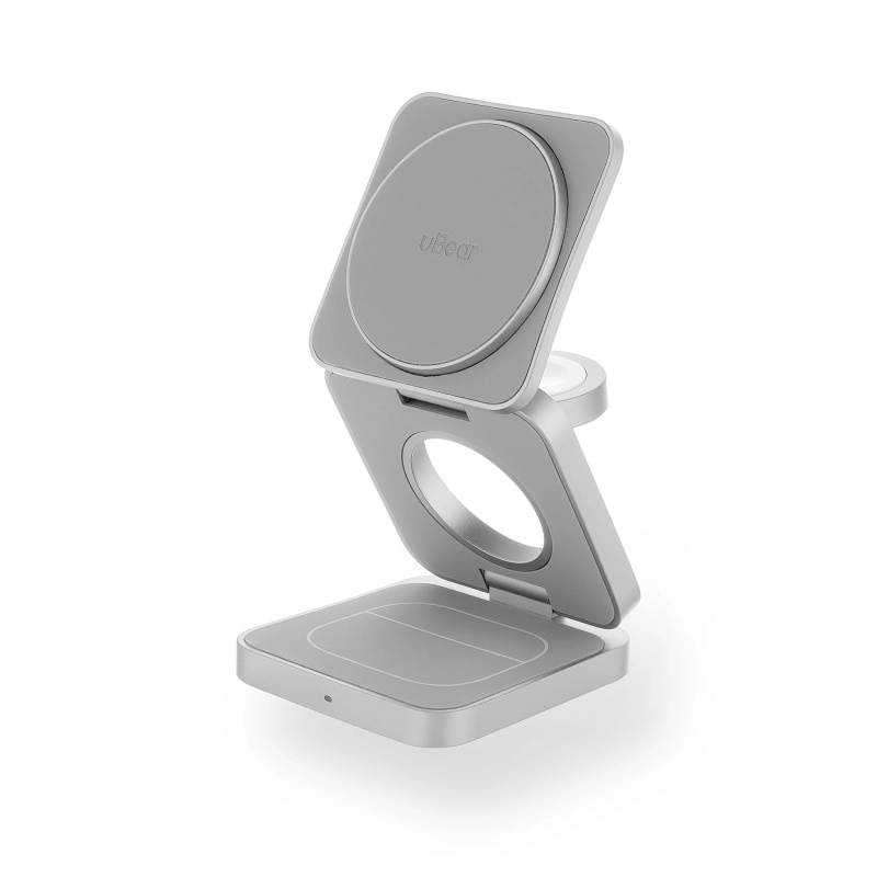 Фото Беспроводное зарядное устройство uBear Balance с поддержкой MagSafe, серебристый