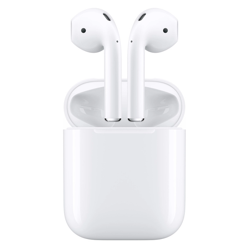 Фото Наушники Apple AirPods 2 (2019) в зарядном футляре, белый На фото изображено Наушники Apple AirPods 2 (2019) в зарядном футляре, белый
