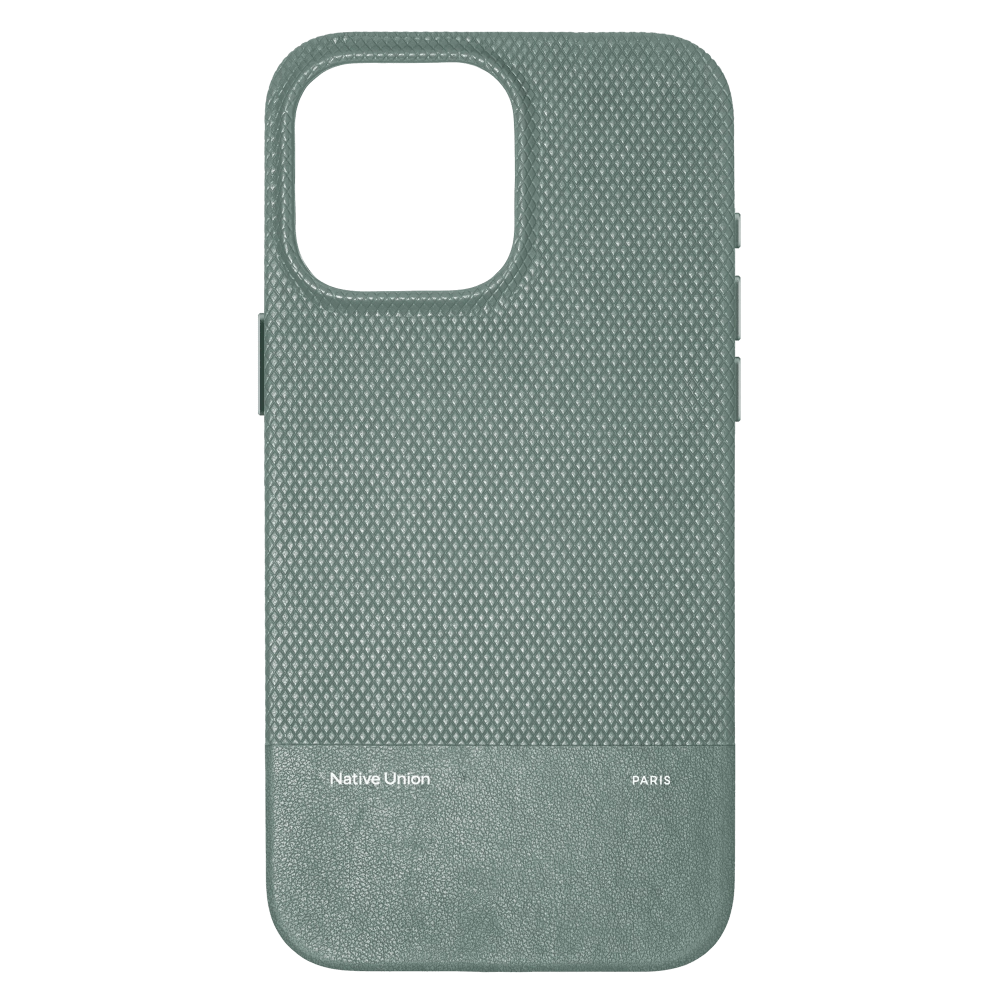 На фото изображено Чехол Native Union (RE)Classic Case MagSafe для iPhone 16 Pro Max, зеленый