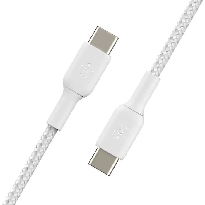 Кабель Belkin BoostCharge USB-C/USB-C Braided Cable, белый Кабель Belkin BoostCharge USB-C/USB-C Braided Cable, белый