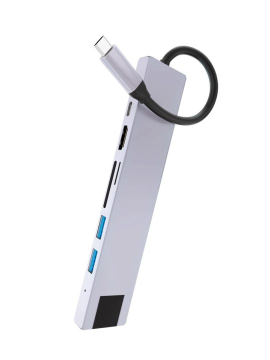 Фото Адаптер VLP USB-C Multiport Hub 7 в 1, серебристый