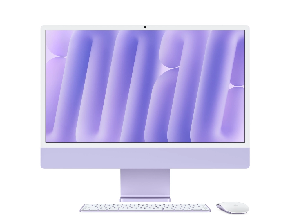 На фото изображено Apple iMac 24" Retina 4,5K, M4 8C / 8C, 16 ГБ, 256 ГБ, Фиолетовый