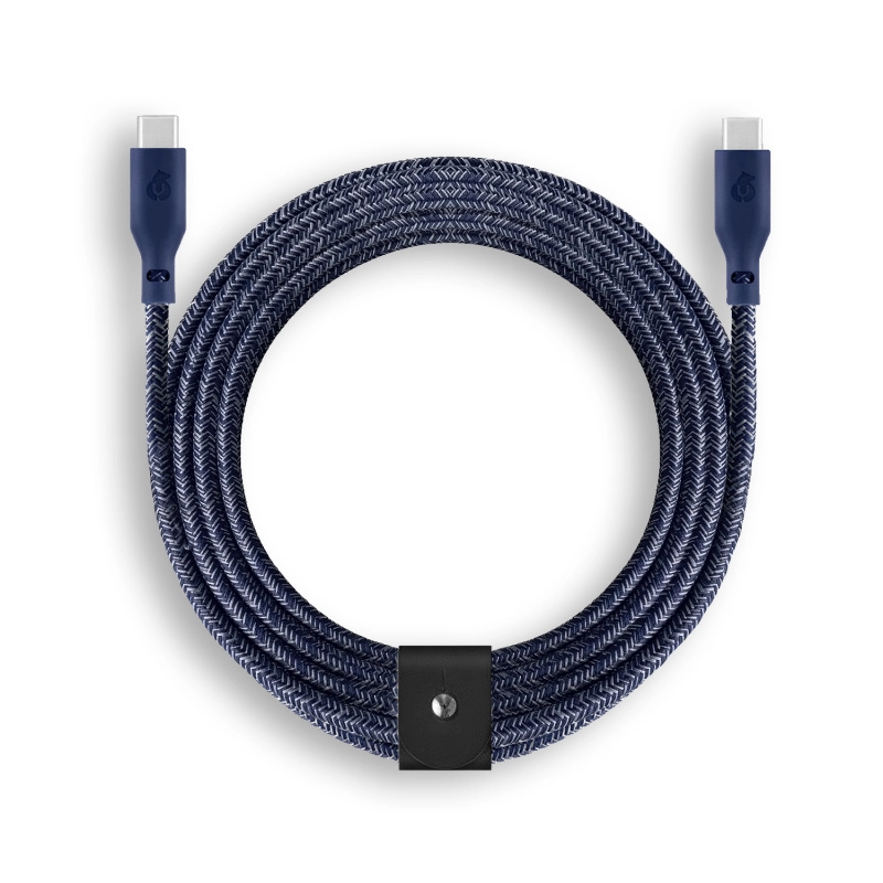 Фото Зарядный кабель uBear Trend, USB-C/USB-С, 140 Вт, 2,4м, синий Фото Зарядный кабель uBear Trend, USB-C/USB-С, 140 Вт, 2,4м, синий