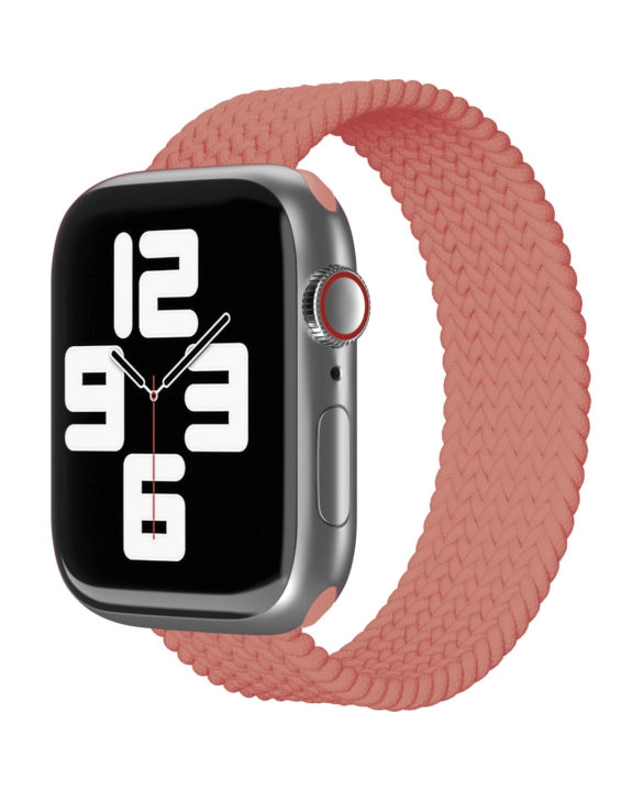 Фото Ремешок нейлоновый плетёный VLP для Apple Watch 38/40/41, L/XL, коралловый