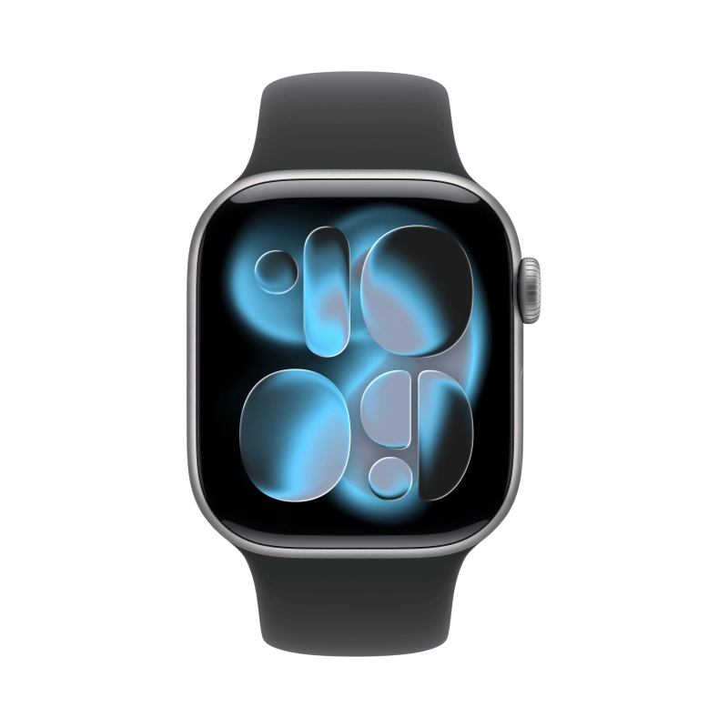 Apple Watch Series 11, 42 мм, корпус из алюминия цвета «Серый космос», спортивный ремешок, размер S/M