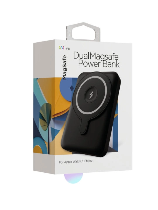 Аккумулятор внешний VLP Dual Magsafe PowerBank 10000 mAh, 3A, USB-C, черный Аккумулятор внешний VLP Dual Magsafe PowerBank 10000 mAh, 3A, USB-C, черный