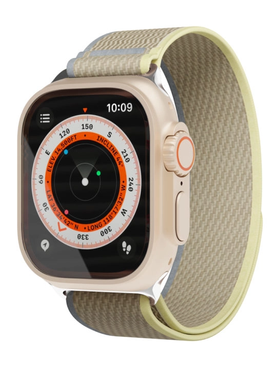 Фото Ремешок нейлоновый VLP Trail Band для Apple Watch 42/44/45/49mm, бежевый-желтый