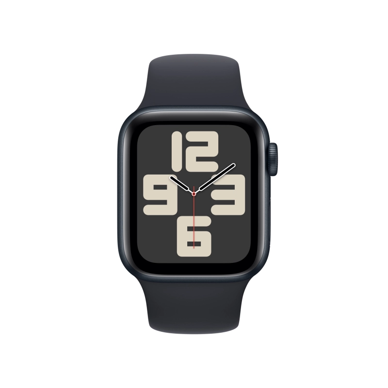 Apple Watch SE 2024, 40 мм, корпус из алюминия цвета «Тёмная ночь», спортивный ремешок, размер S/M