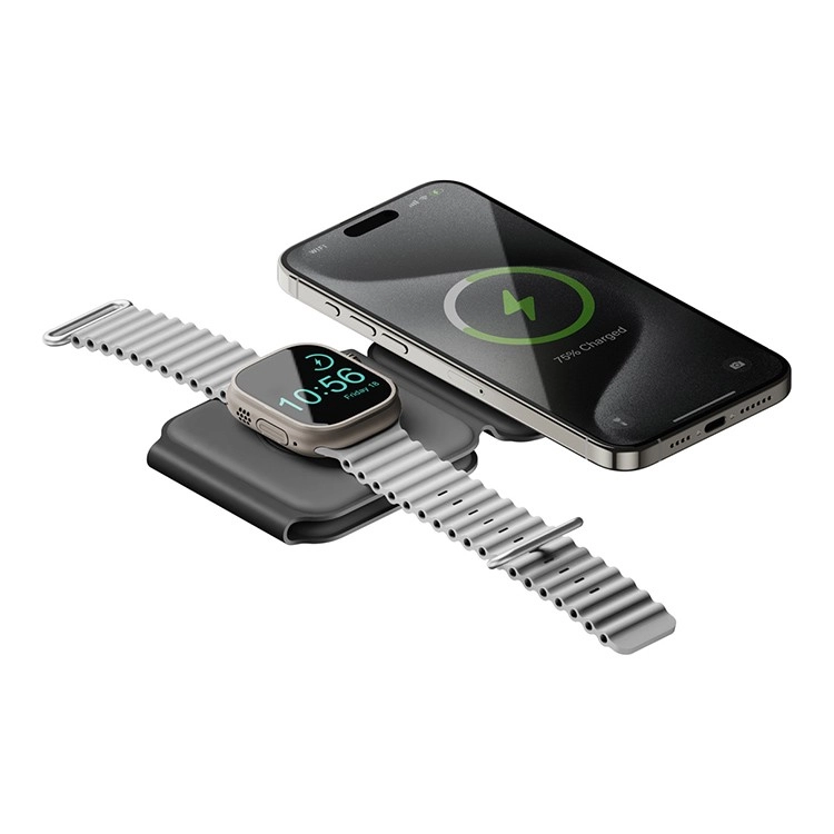 Складная зарядная станция Energea Bazic GoMag Trio Plus для iPhone, AirPods и Apple Watch Складная зарядная станция Energea Bazic GoMag Trio Plus для iPhone, AirPods и Apple Watch