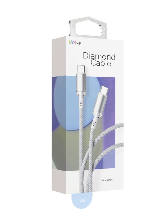 Кабель VLP Diamond Cable USB-C/USB-C, 1.2м, белый Кабель VLP Diamond Cable USB-C/USB-C, 1.2м, белый