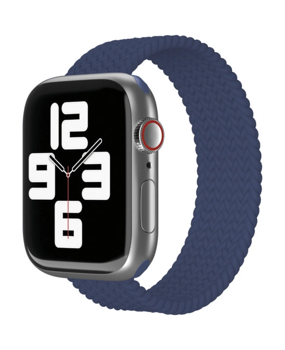 Фото Ремешок нейлоновый плетёный VLP для Apple Watch 38/40/41, L/XL, тёмно-синий Фото Ремешок нейлоновый плетёный VLP для Apple Watch 38/40/41, L/XL, тёмно-синий