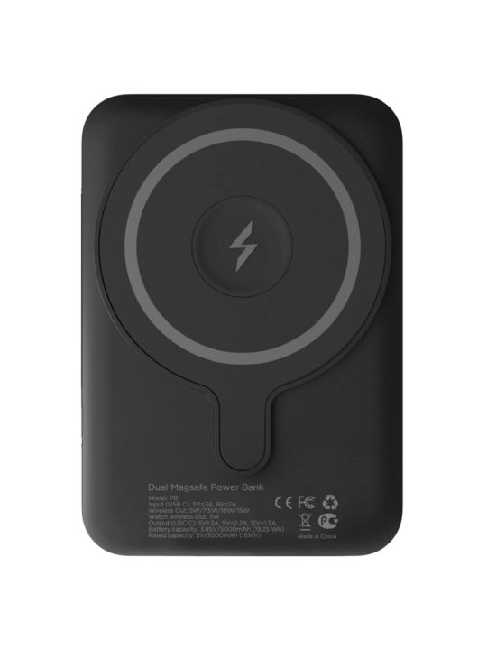 Фото Аккумулятор внешний VLP Dual Magsafe PowerBank 5000 mAh, USB-C, черный Фото Аккумулятор внешний VLP Dual Magsafe PowerBank 5000 mAh, USB-C, черный