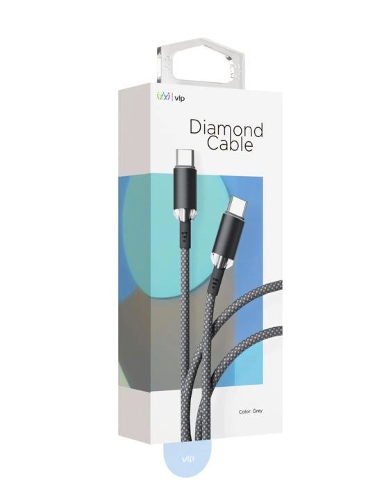 Кабель VLP Diamond Cable USB-C/USB-C, 1.2м, серый Кабель VLP Diamond Cable USB-C/USB-C, 1.2м, серый
